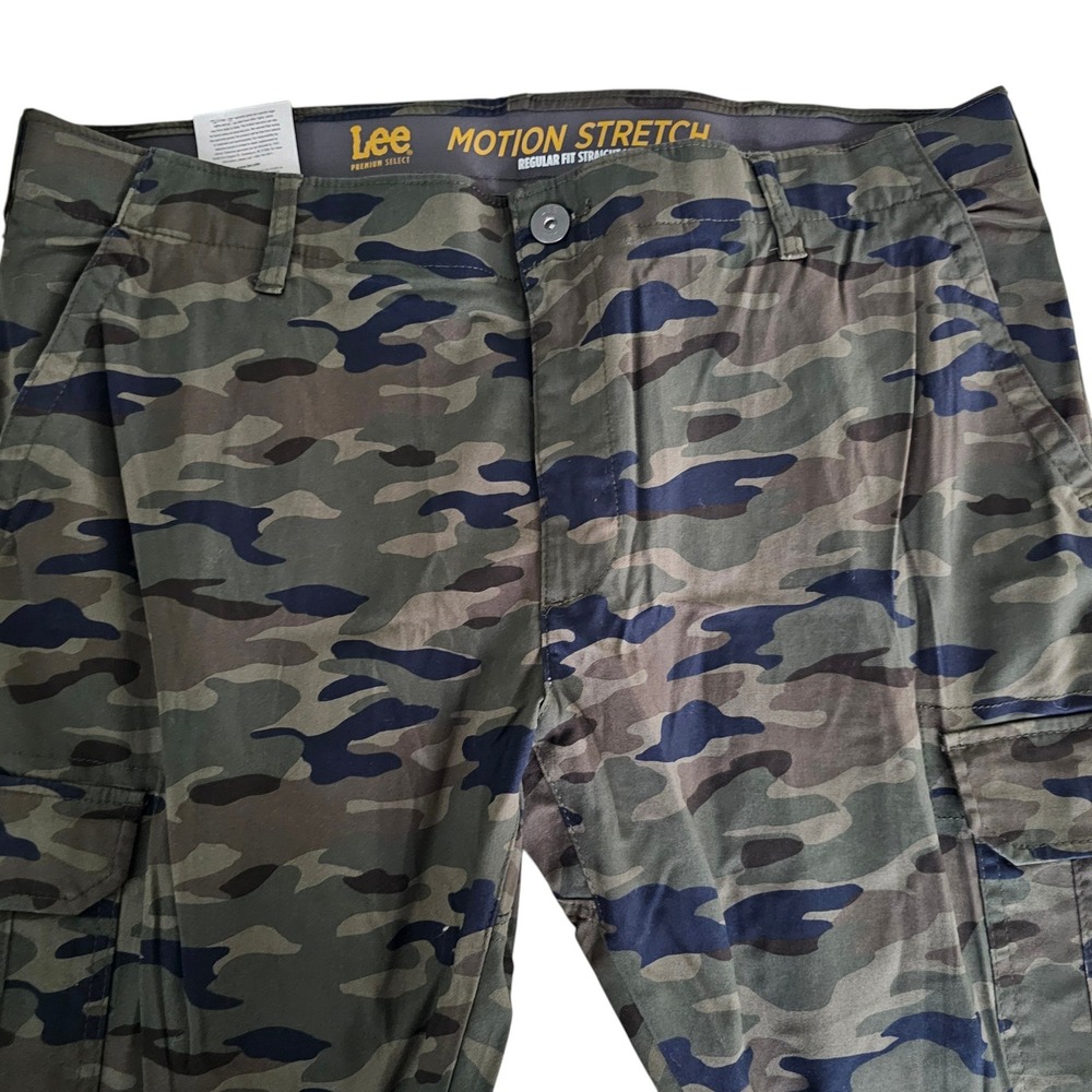 Lee Mens Cargo Pants Frontier Camo Motion Stretch Regular Fit 40x30 - Picture 3 of 8